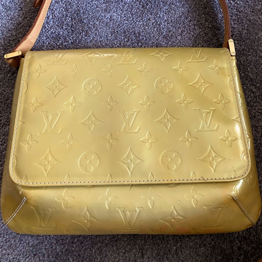 Louis Vuitton Yellow Vernis Thompson Shoulder Bag Clutch M91124 - YH00392
